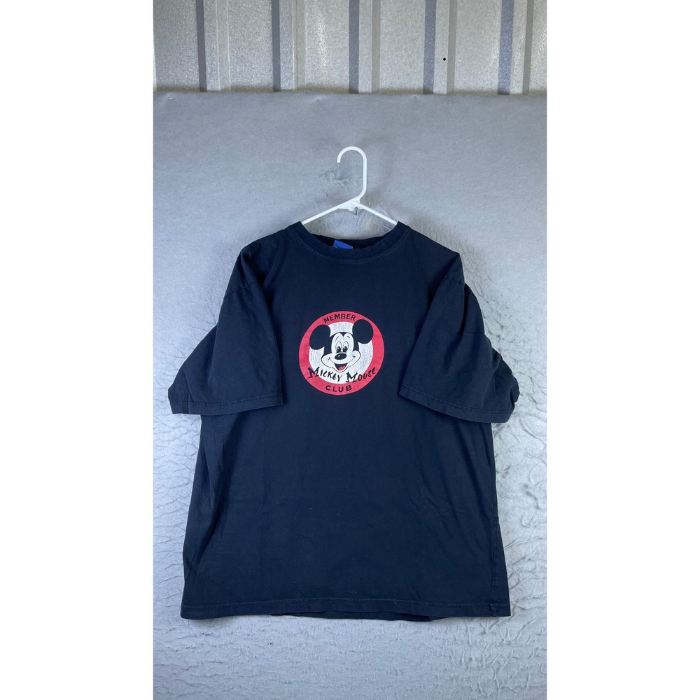 Disney T-Shirt Mens L Black Good Mickey Mouse Club Graphic Short Sleeve Tee